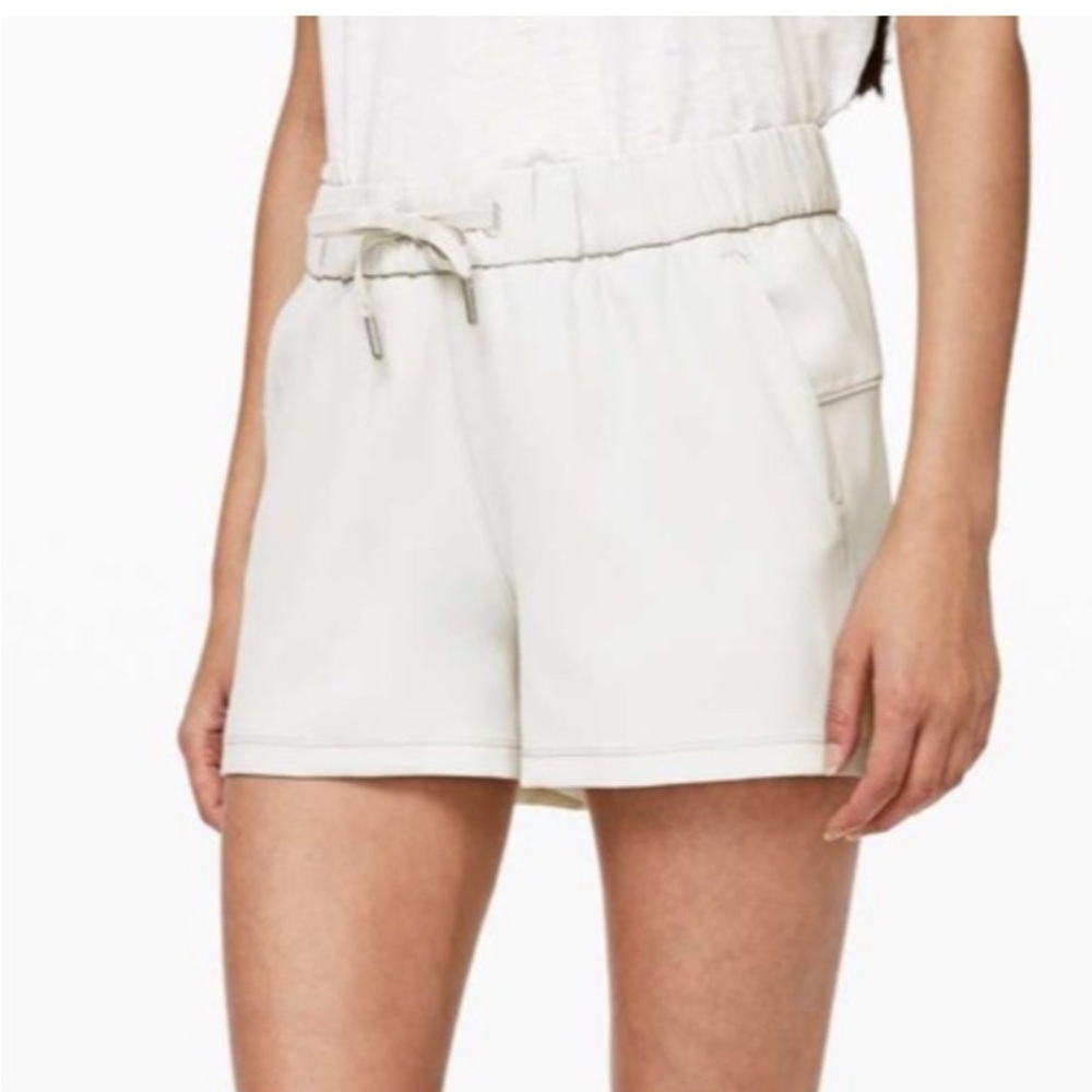 Lululemon On the Fly High Waist Cream Shorts - Picture 3 of 9